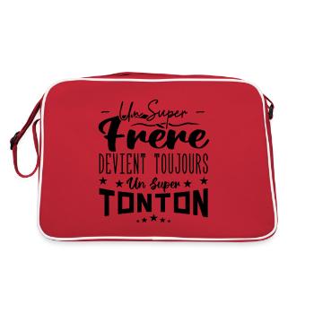 Un super frère devient toujours un Super Tonton - Sac Retro - rouge/blanc - Dos