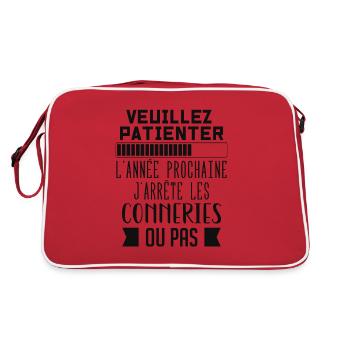 J'arrête les conneries | humour - Sac Retro - rouge/blanc - Dos