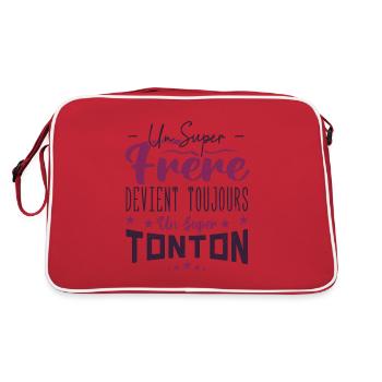 un super frère devient toujours un super tonton - Sac Retro - rouge/blanc - Dos