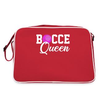 Bocce queen, bocce ball - Retro Tasche - Rot/Weiß - Hinten