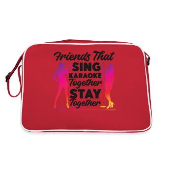 Karaoke Singer 80s Retro Friends - Retro Bag - red/white - Back