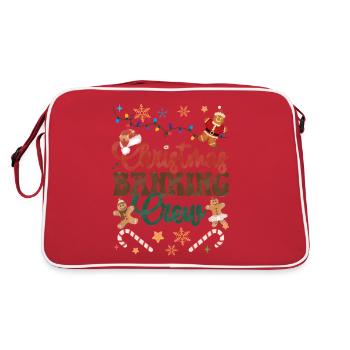 Funny Gingerbread Christmas Cookie Baking Crew - Retro Tasche - Rot/Weiß - Hinten