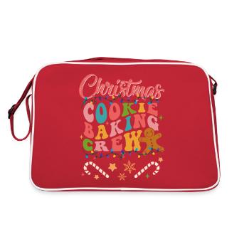 Funny Gingerbread Christmas Cookie Baking Crew - Retro Tasche - Rot/Weiß - Hinten