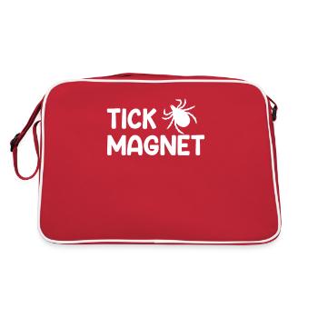 tick magnet, Camping Tick Magnet - Retro Tasche - Rot/Weiß - Hinten