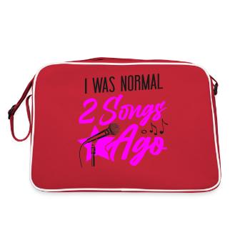 Karaoke Singer I Was Normal 2 - Retro Tasche - Rot/Weiß - Hinten