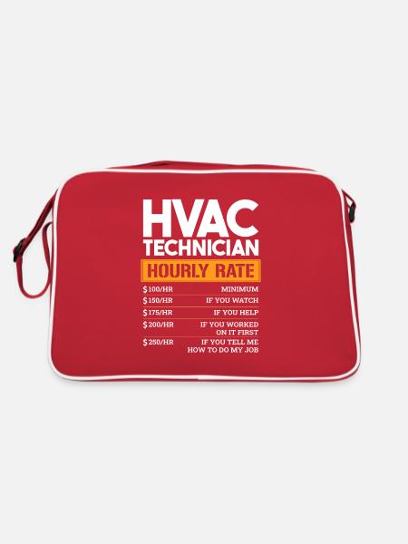 HVAC Technician Hourly Rate - Retro Tasche - Rot/Weiß - Hinten