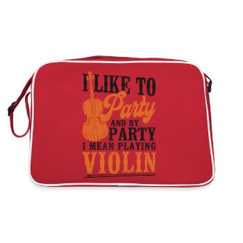 Violin Violinist Vintage I Like To - Retro Bag - red/white - Back