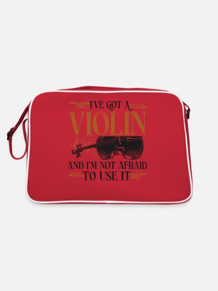 Violin Violinist Vintage I've Got - Retro Tasche - Rot/Weiß - Hinten