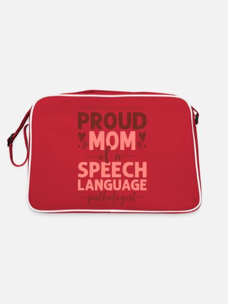Speech Therapist Therapy Assistant - Retro Bag - red/white - Back