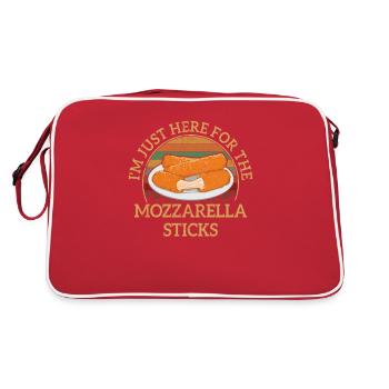 I'm just here for the Mozzarella Sticks, Mozzarell - Retro Tasche - Rot/Weiß - Hinten