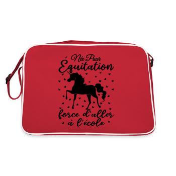 Née Pour équitation Force d'aller à l'école cadeau - Sac Retro - rouge/blanc - Dos