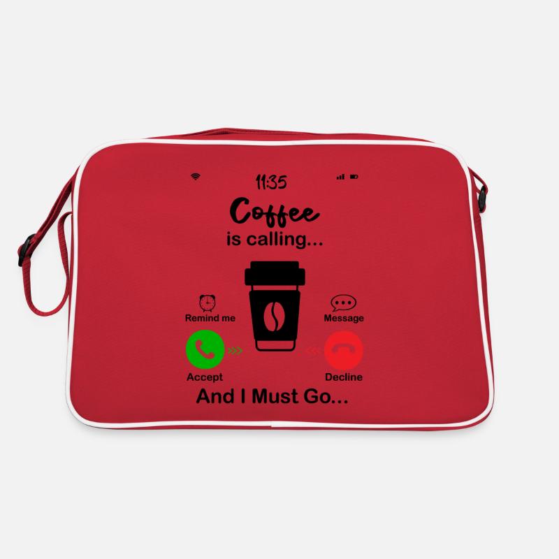 Kaffee ruft Retro Tasche