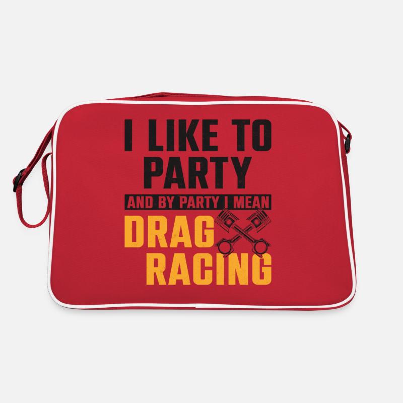 Voiture de course de dragster que j’aime Sac Retro
