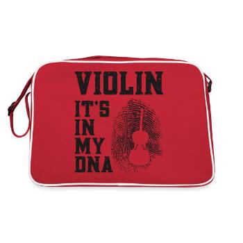 Violin Violinist Fingerprint - Retro Tasche - Rot/Weiß - Hinten