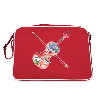 Violon Violoniste Fleur Tropicale - Sac Retro - rouge/blanc - Dos