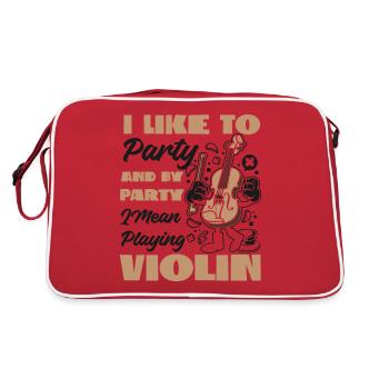 Violin Violinist I Like To Party - Retro Bag - red/white - Back