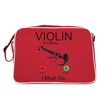 Violin Violinist Phone Display - Retro Tasche - Rot/Weiß - Hinten