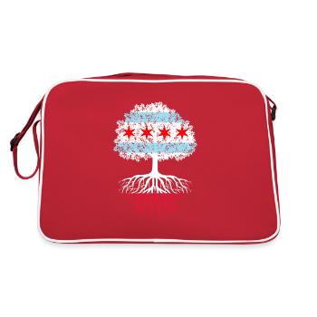 Poland chicago, polska chicago polish - Retro Tasche - Rot/Weiß - Hinten