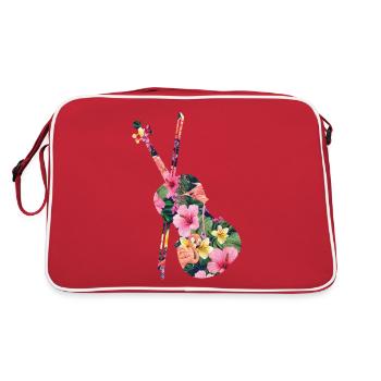 Violon Violoniste Fleur Tropicale - Sac Retro - rouge/blanc - Dos