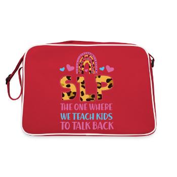Speech Therapist Therapy Assistant - Retro Bag - red/white - Back
