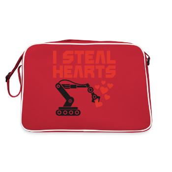 Robot Robotics Engineer Valentines - Retro Bag - red/white - Back