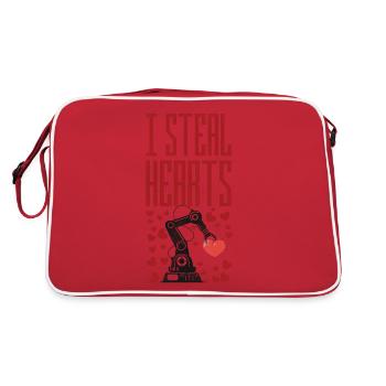 Robot Robotics Engineer Valentines - Retro Bag - red/white - Back