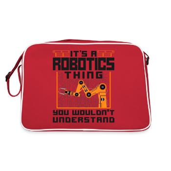Robot Robotics Engineer Vintage - Retro Tasche - Rot/Weiß - Hinten