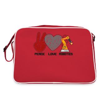 Robot Robotics Engineer Female - Retro Tasche - Rot/Weiß - Hinten