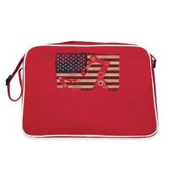 Robot Robotics Engineer American - Retro Tasche - Rot/Weiß - Hinten
