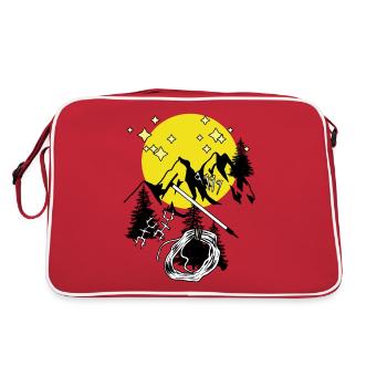 Tyrol Alpes Montagnes Pleine Lune Montagnes Alpiniste Alm - Sac Retro - rouge/blanc - Dos