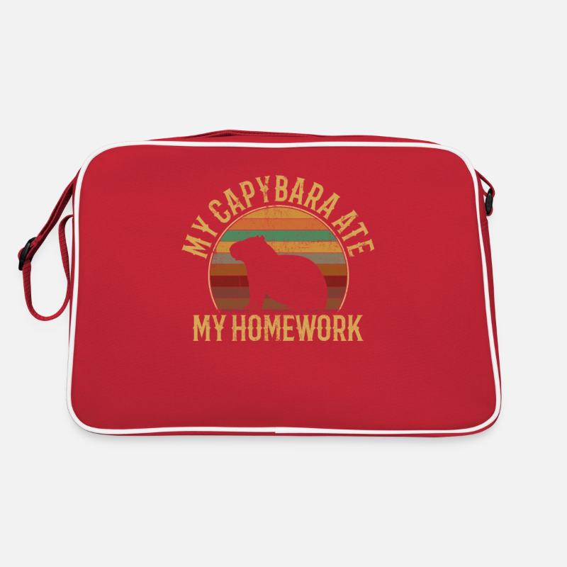 Capybara ate my homework, capybara Retro Bag