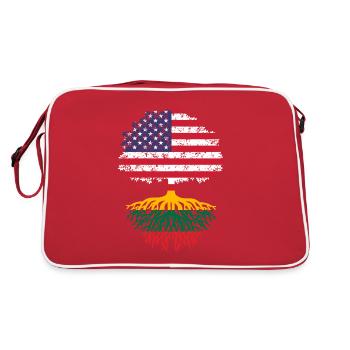 Lituanie drapeau américain, arbre Lituanie - Sac Retro - rouge/blanc - Dos