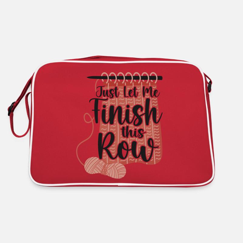 Knitting Knitter Just Let Me Retro Tasche