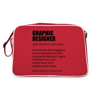 Graphic Designer Funny Dictionary Definition - Retro Tasche - Rot/Weiß - Hinten