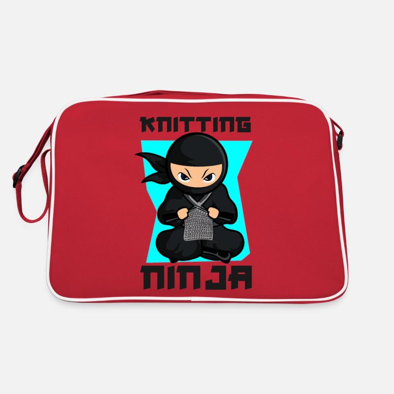 Knitting Knitter Ninja Knitting Retro Tasche