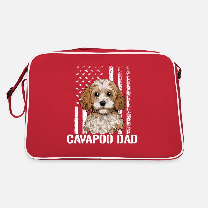 cavapoo dog, cavapoo - Retro Tasche - Rot/Weiß