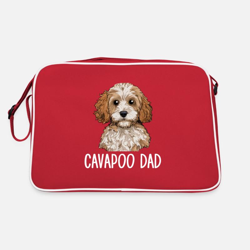 Cavapoo Dad, Cavapoo - Retro Bag - red/white
