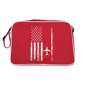 Contrôleur de la circulation aérienne Pavillon américain - Sac Retro - rouge/blanc - Dos