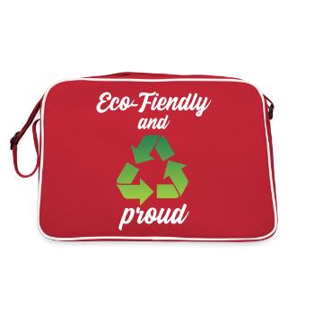 Respectueux de l’environnement et fier - Sac Retro - rouge/blanc - Dos