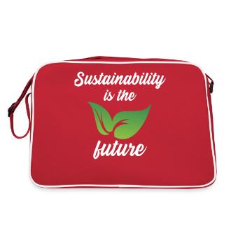Sustainability is the future - Retro Bag - red/white - Back