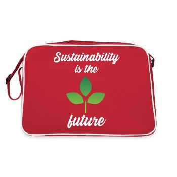Sustainability is the future - Retro Bag - red/white - Back