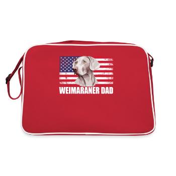 Weimaraner Dad American Flag, Weimaraner Dog - Retro Bag - red/white - Back