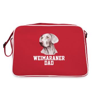 Weimaraner Weimaraner Dog - Retro Bag - red/white - Back