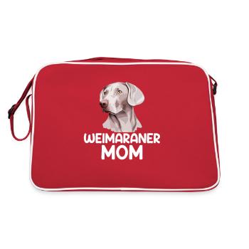 Weimaraner Maman, Weimaraner Chien - Sac Retro - rouge/blanc - Dos