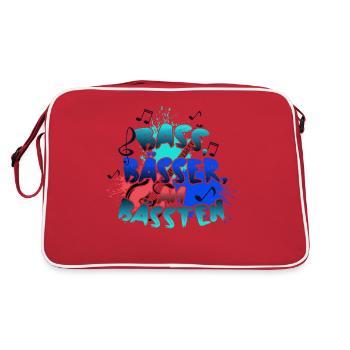 Bassisten, Bassgitarristen Gitarristen Bass - Retro Tasche - Rot/Weiß - Hinten