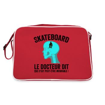 Skateboard Humour Skate Skateboarding Skating - Sac Retro - rouge/blanc - Dos