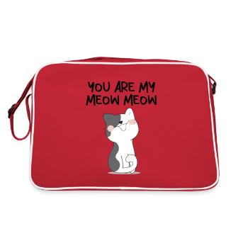 Cat Chat Meow Couples amoureux Preuve d'amour - Sac Retro - rouge/blanc - Dos