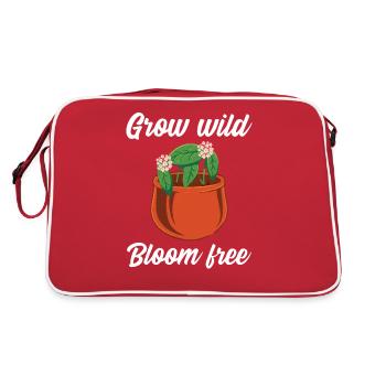Grow wild bloom free - Retro Tasche - Rot/Weiß - Hinten