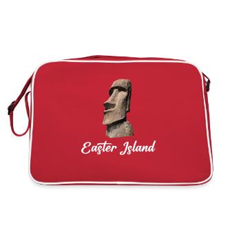 île de pâques moai, île de Pascua île de Pâques - Sac Retro - rouge/blanc - Dos
