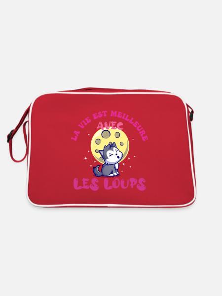 Enfant Fille La Vie Est Meilleure avec les Loups - Sac Retro - rouge/blanc - Dos